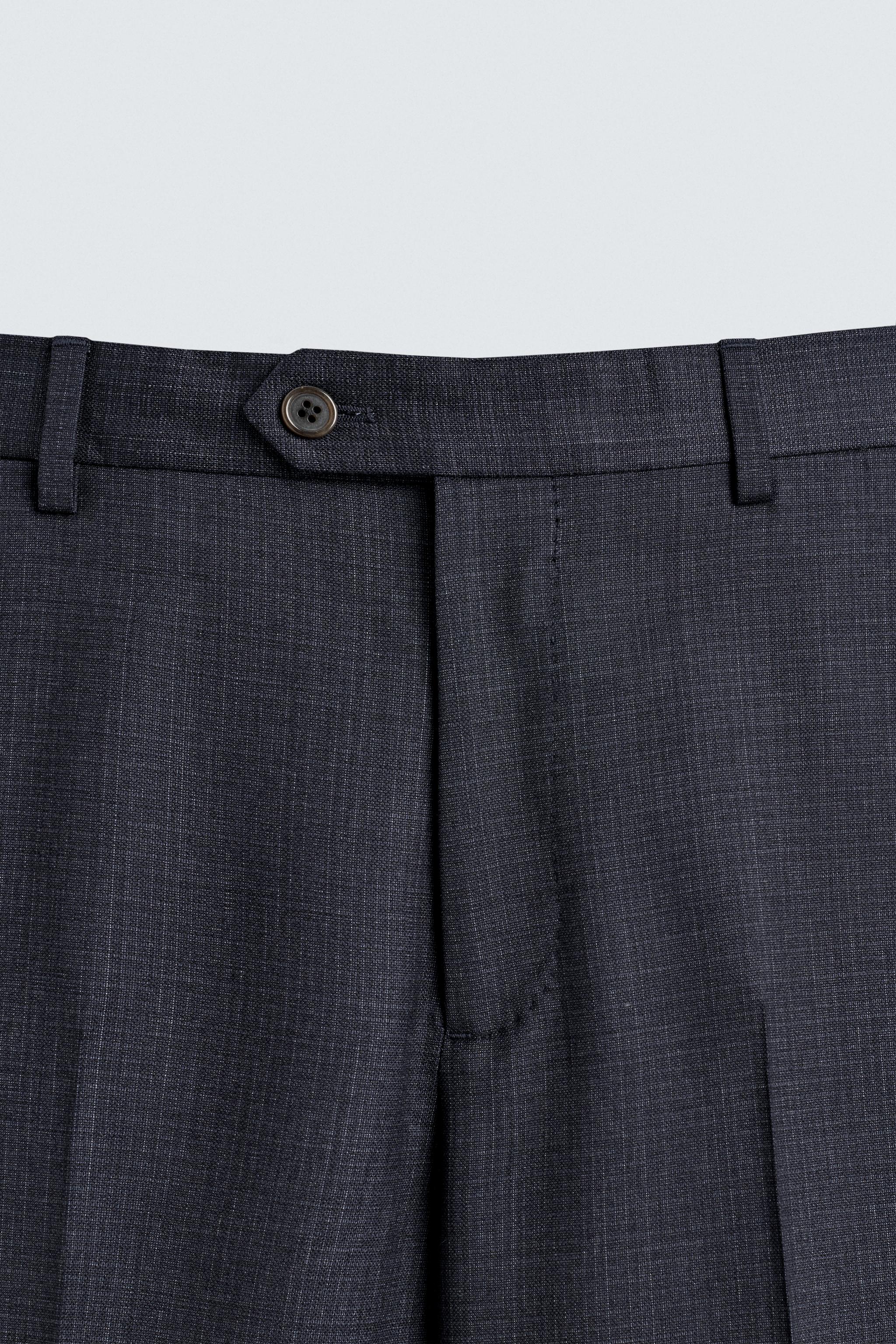 REGULAR FIT 100% WOOL SUIT PANTS